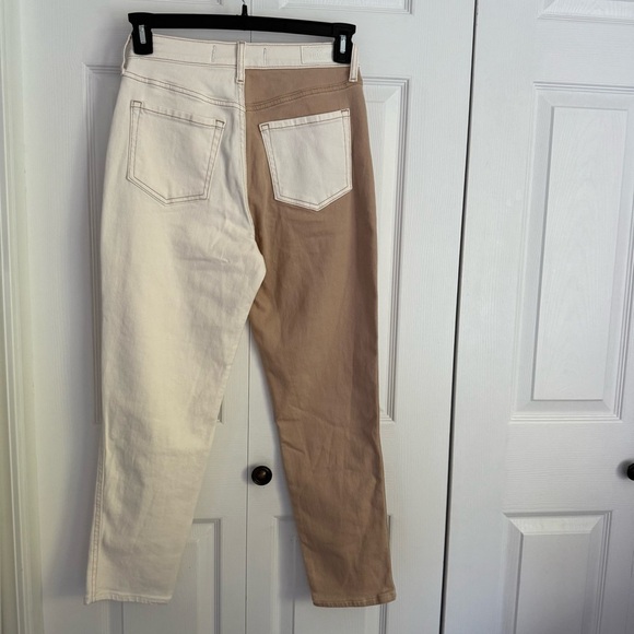 Hollister High Waist straight leg split color Cream Tan Cropped Jeans 5R 27w 27l - Picture 7 of 9